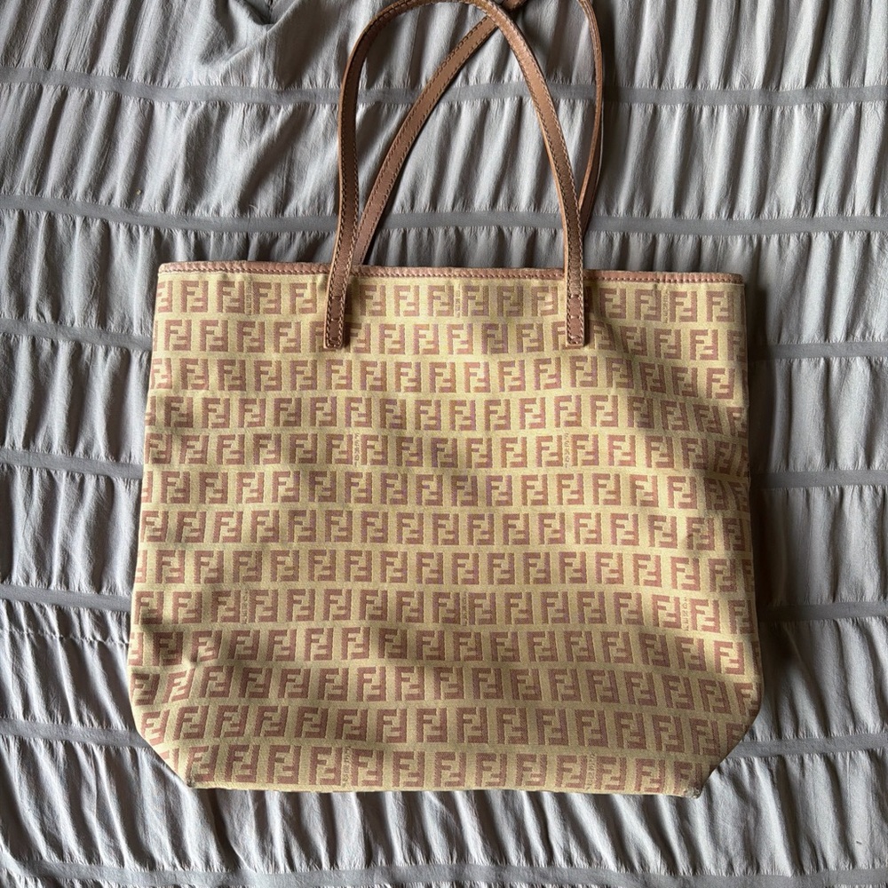 Fendi Pink and Beige Tote